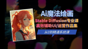 AI 魔法绘画 Stable Diffusion 专业课：高效辅助 UI 运营作品集，精通系统课-虎哥说创业