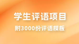 冷门暴利项目外面收费 5360 元的学生评语，几分钟就收一次钱是什么体验（附 3000 份评语模板）-虎哥说创业