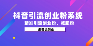 利用dy获客系统，精准引流创业粉、减肥粉-虎哥说创业