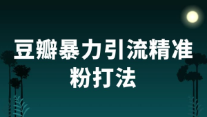 豆瓣暴力引流精准粉打法 一天轻松引流 100+-虎哥说创业