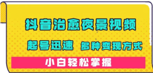 抖音治愈系夜景视频，起号迅速，多种变现方式，小白轻松掌握（附120G素材）-虎哥说创业