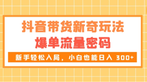 抖音带货新奇玩法，爆单流量密码，新手轻松入局，小白也能日入 300+-虎哥说创业