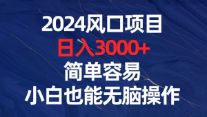 2024 风口项目，日入 3000+，简单容易，小白也能无脑操作-虎哥说创业