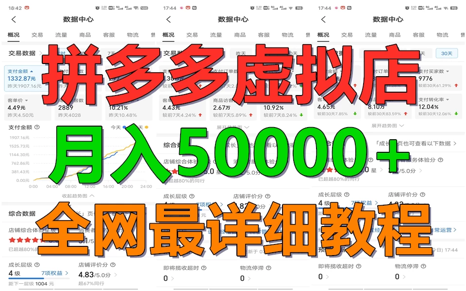 拼多多虚拟电商月入50000+暴利稳定长久，副业首选-虎哥说创业