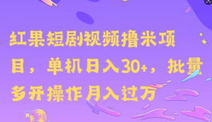 红果短剧撸米，无脑挂JI项目，单机日入30米，可批量复制操作-虎哥说创业