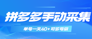 拼多多电脑手动采集商品 单号一天40+ 只需半小时即可 多号可多做-虎哥说创业